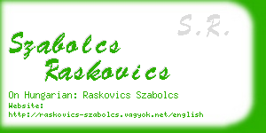 szabolcs raskovics business card